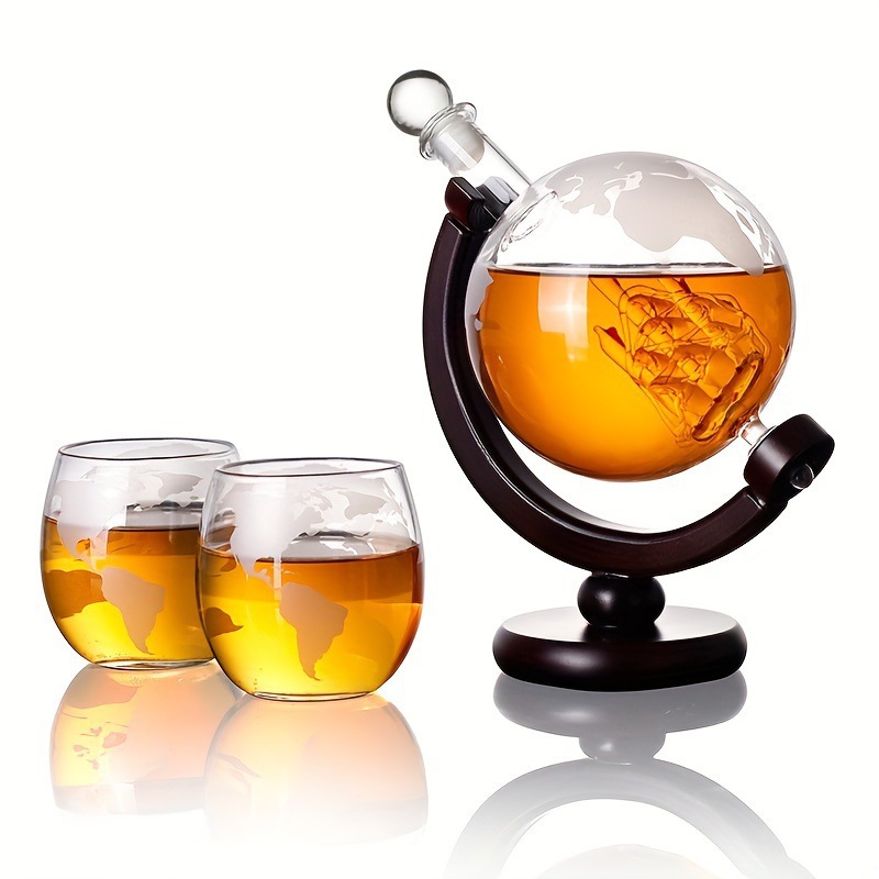 Decanter Globe Set - Декантер-глобус для виски с картой мира,