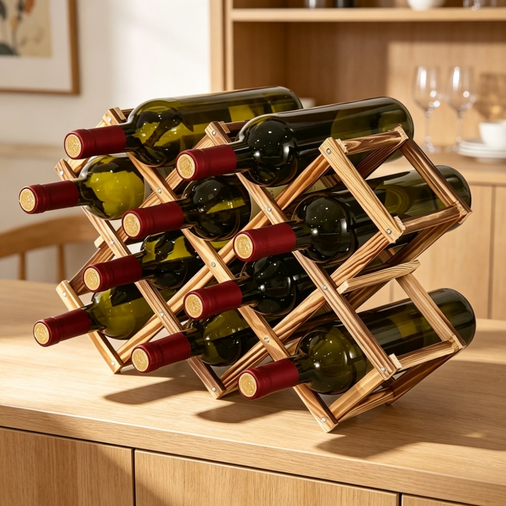 Home Bar Shelves - Складная деревянная подставка для вина, держатель