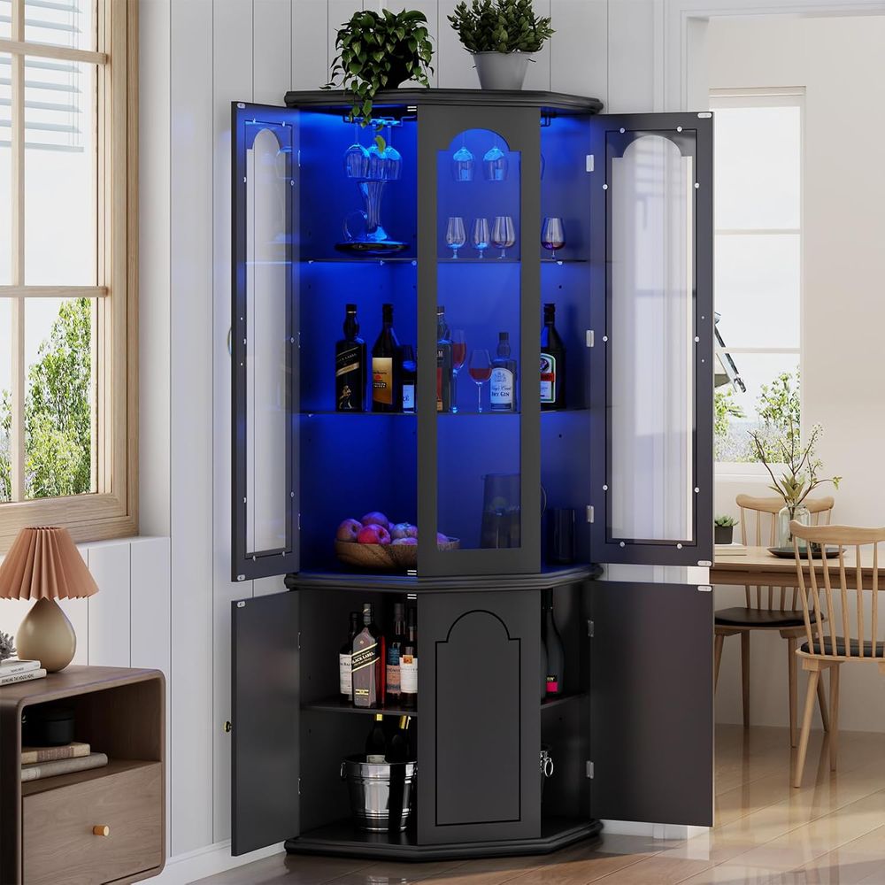 Home Bar Shelves - Барный шкаф с подсветкой и дверцами