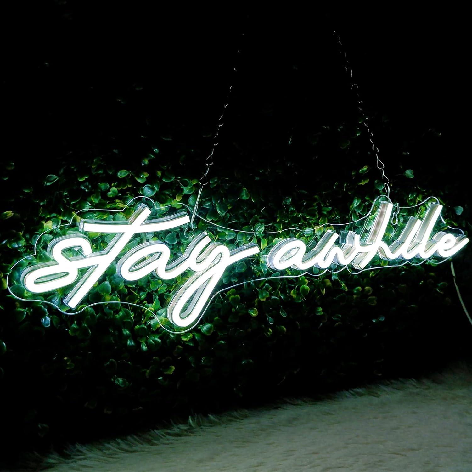 Неоновые вывески Stay Awhile с – обзор и цена Home Bar Signs