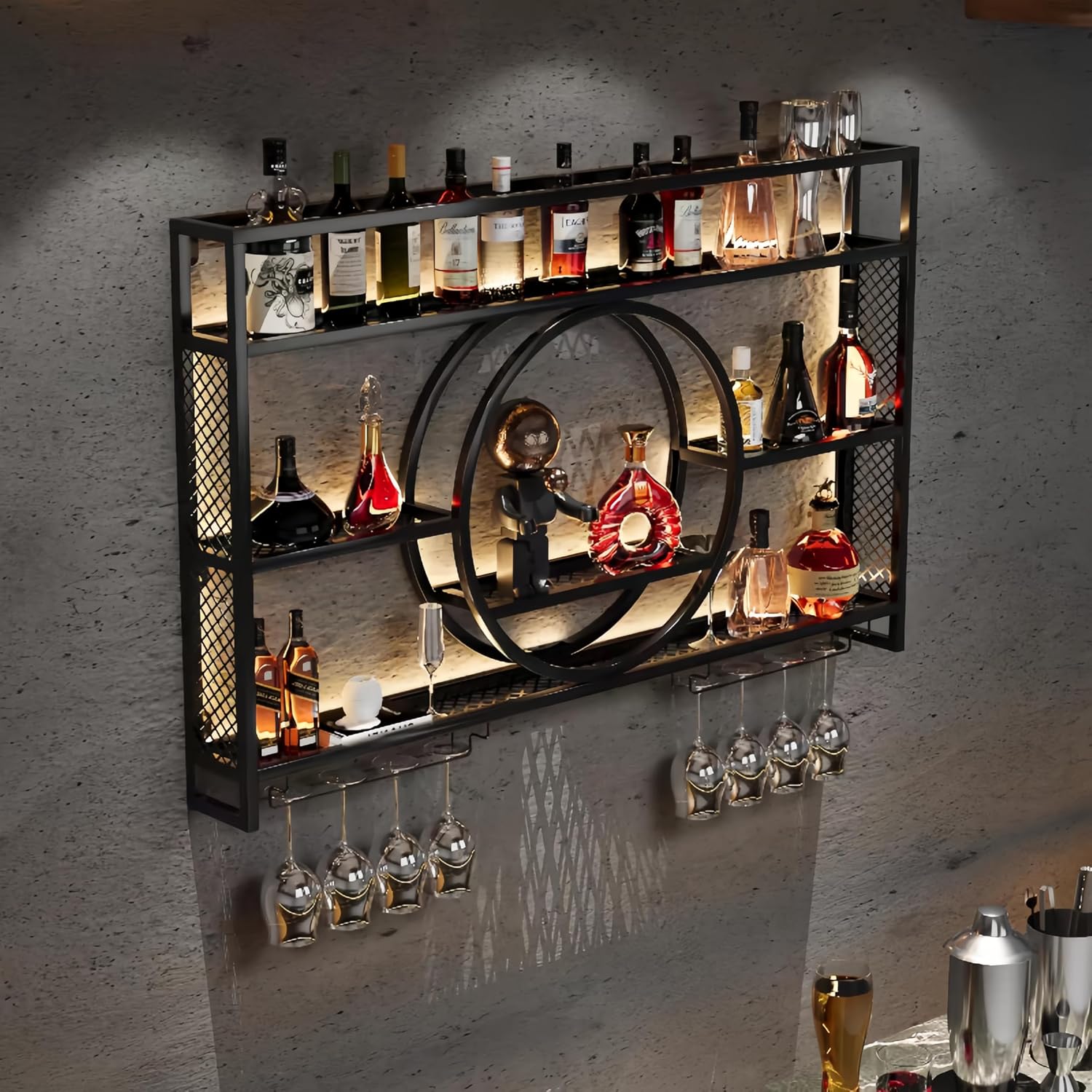 Настенная металлическая полка  – обзор и цена Home Bar Shelves